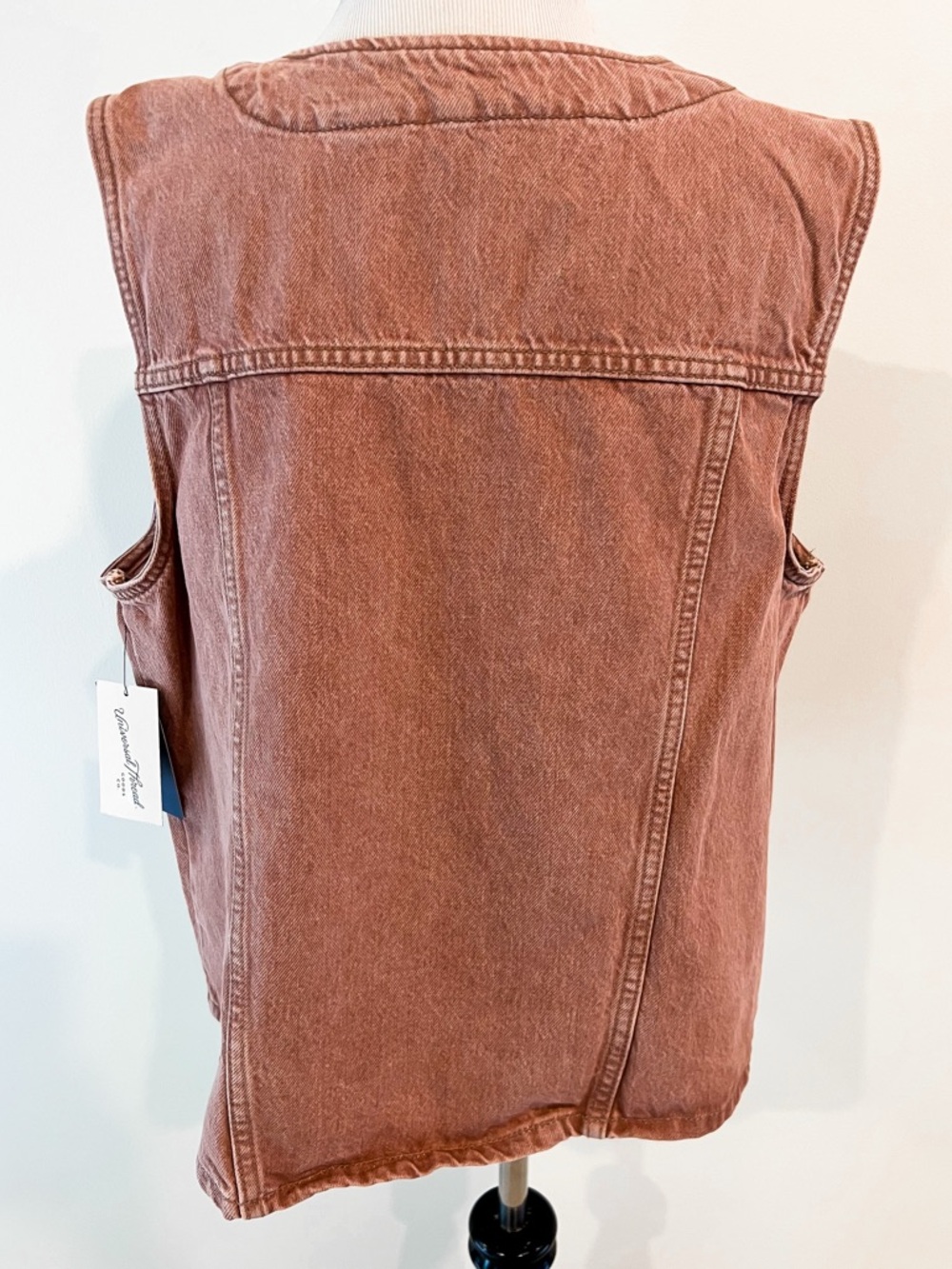 NWT Universal Thread Dusty Rose Clay Denim Vest Women’s Sz XL - Picture 6 of 14